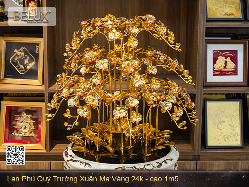 Chậu lan phú quý trường xuân dát vàng 24k&nbsp;